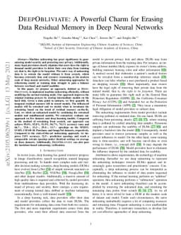 DeepObliviate: A Powerful Charm for Erasing Data Residual Memory in Deep
  Neural Networks
