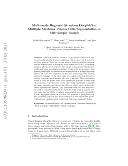 Multi-scale Regional Attention Deeplab3+: Multiple Myeloma Plasma Cells
  Segmentation in Microscopic Images