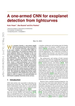 A one-armed CNN for exoplanet detection from light curves
