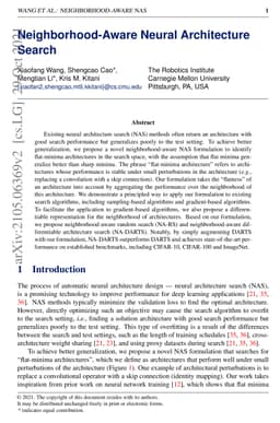 Neighborhood-Aware Neural Architecture Search