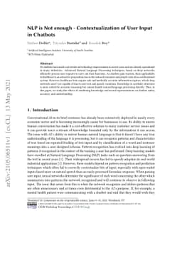 NLP is Not enough -- Contextualization of User Input in Chatbots