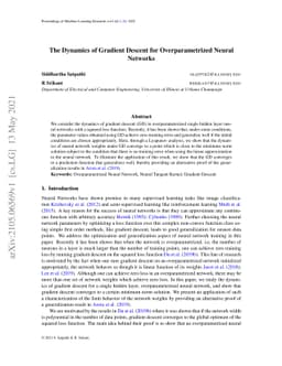 The Dynamics of Gradient Descent for Overparametrized Neural Networks