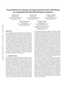 Toward Real-time Analysis of Experimental Science Workloads on
  Geographically Distributed Supercomputers