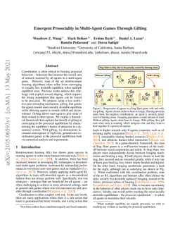 Emergent Prosociality in Multi-Agent Games Through Gifting