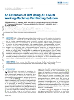 An Extension of BIM Using AI: a Multi Working-Machines Pathfinding
  Solution