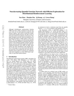 Non-decreasing Quantile Function Network with Efficient Exploration for
  Distributional Reinforcement Learning