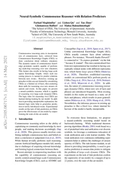 Neural-Symbolic Commonsense Reasoner with Relation Predictors