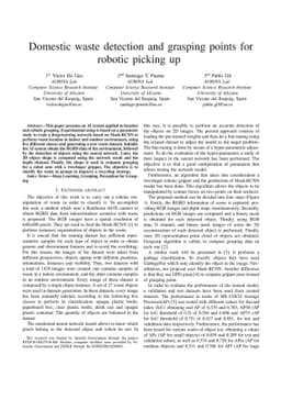 Domestic waste detection and grasping points for robotic picking up