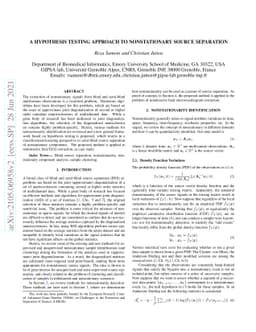 A Hypothesis Testing Approach to Nonstationary Source Separation
