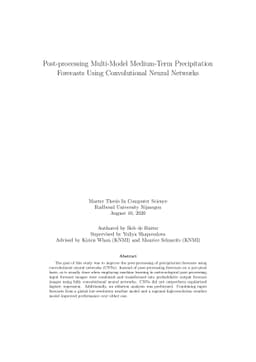 Post-processing Multi-Model Medium-Term Precipitation Forecasts Using
  Convolutional Neural Networks