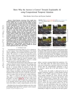 Show Why the Answer is Correct! Towards Explainable AI using
  Compositional Temporal Attention