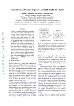 Lexicon Enhanced Chinese Sequence Labeling Using BERT Adapter