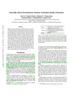 DirectQE: Direct Pretraining for Machine Translation Quality Estimation