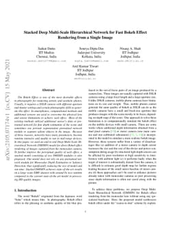 Stacked Deep Multi-Scale Hierarchical Network for Fast Bokeh Effect
  Rendering from a Single Image
