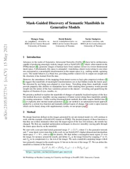 Mask-Guided Discovery of Semantic Manifolds in Generative Models