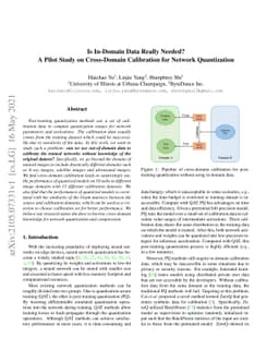 Is In-Domain Data Really Needed? A Pilot Study on Cross-Domain
  Calibration for Network Quantization