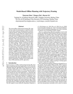 Model-Based Offline Planning with Trajectory Pruning