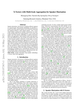 X-Vectors with Multi-Scale Aggregation for Speaker Diarization