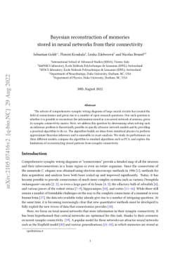 Bayesian reconstruction of memories stored in neural networks from their
  connectivity