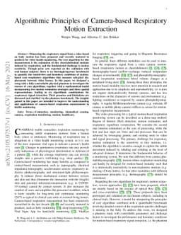 Algorithmic Principles of Camera-based Respiratory Motion Extraction