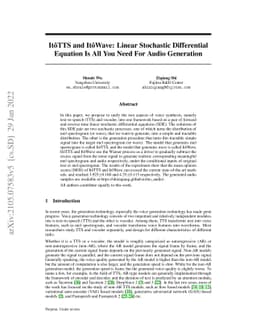 ItôTTS and ItôWave: Linear Stochastic Differential Equation Is All
  You Need For Audio Generation