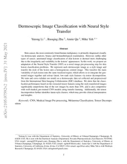 Dermoscopic Image Classification with Neural Style Transfer