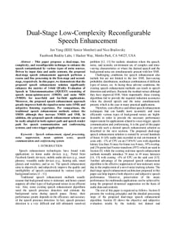 Dual-Stage Low-Complexity Reconfigurable Speech Enhancement