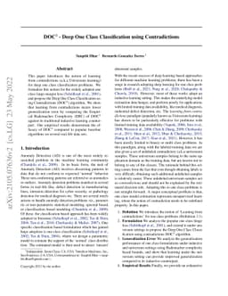 DOC3-Deep One Class Classification using Contradictions