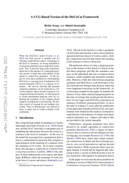 A CCG-Based Version of the DisCoCat Framework