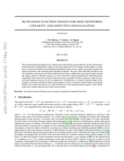 Activation function design for deep networks: linearity and effective
  initialisation