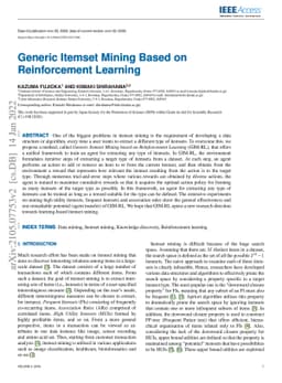 Generic Itemset Mining Based on Reinforcement Learning