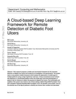 A Cloud-based Deep Learning Framework for Remote Detection of Diabetic
  Foot Ulcers