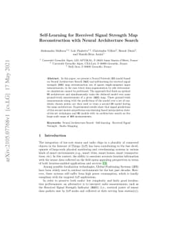 Self-Learning for Received Signal Strength Map Reconstruction with
  Neural Architecture Search