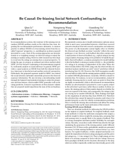 Be Causal: De-biasing Social Network Confounding in Recommendation