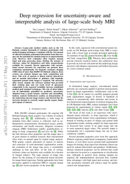 Deep regression for uncertainty-aware and interpretable analysis of
  large-scale body MRI
