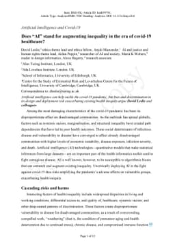 Does "AI" stand for augmenting inequality in the era of covid-19
  healthcare?