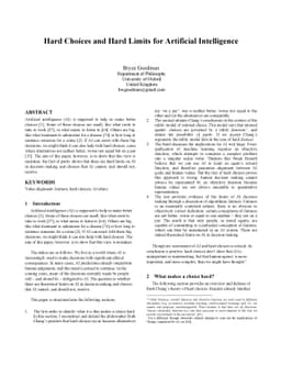 Hard Choices and Hard Limits for Artificial Intelligence