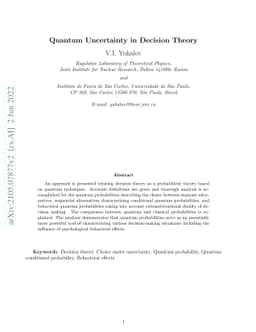 Quantum Uncertainty in Decision Theory