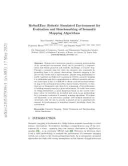 RoSmEEry: Robotic Simulated Environment for Evaluation and Benchmarking
  of Semantic Mapping Algorithms