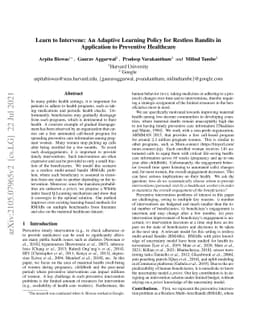 Learn to Intervene: An Adaptive Learning Policy for Restless Bandits in
  Application to Preventive Healthcare