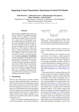Supporting Context Monotonicity Abstractions in Neural NLI Models
