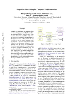 Stage-wise Fine-tuning for Graph-to-Text Generation