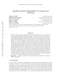 Algorithm-Agnostic Explainability for Unsupervised Clustering