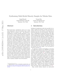 Synthesising Multi-Modal Minority Samples for Tabular Data