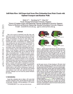 Self-Point-Flow: Self-Supervised Scene Flow Estimation from Point Clouds
  with Optimal Transport and Random Walk