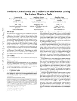 ModelPS: An Interactive and Collaborative Platform for Editing
  Pre-trained Models at Scale