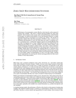 Zero-Shot Recommender Systems