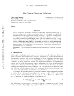 On Convex Clustering Solutions