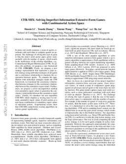 CFR-MIX: Solving Imperfect Information Extensive-Form Games with
  Combinatorial Action Space