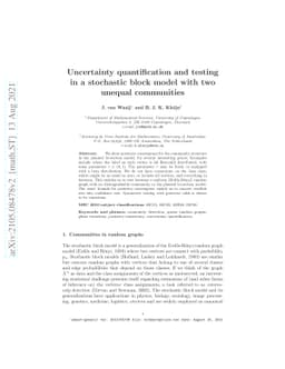 Uncertainty quantification and testing in a stochastic block model with
  two unequal communities
